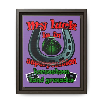 my luck - framed canvas art (light purple)