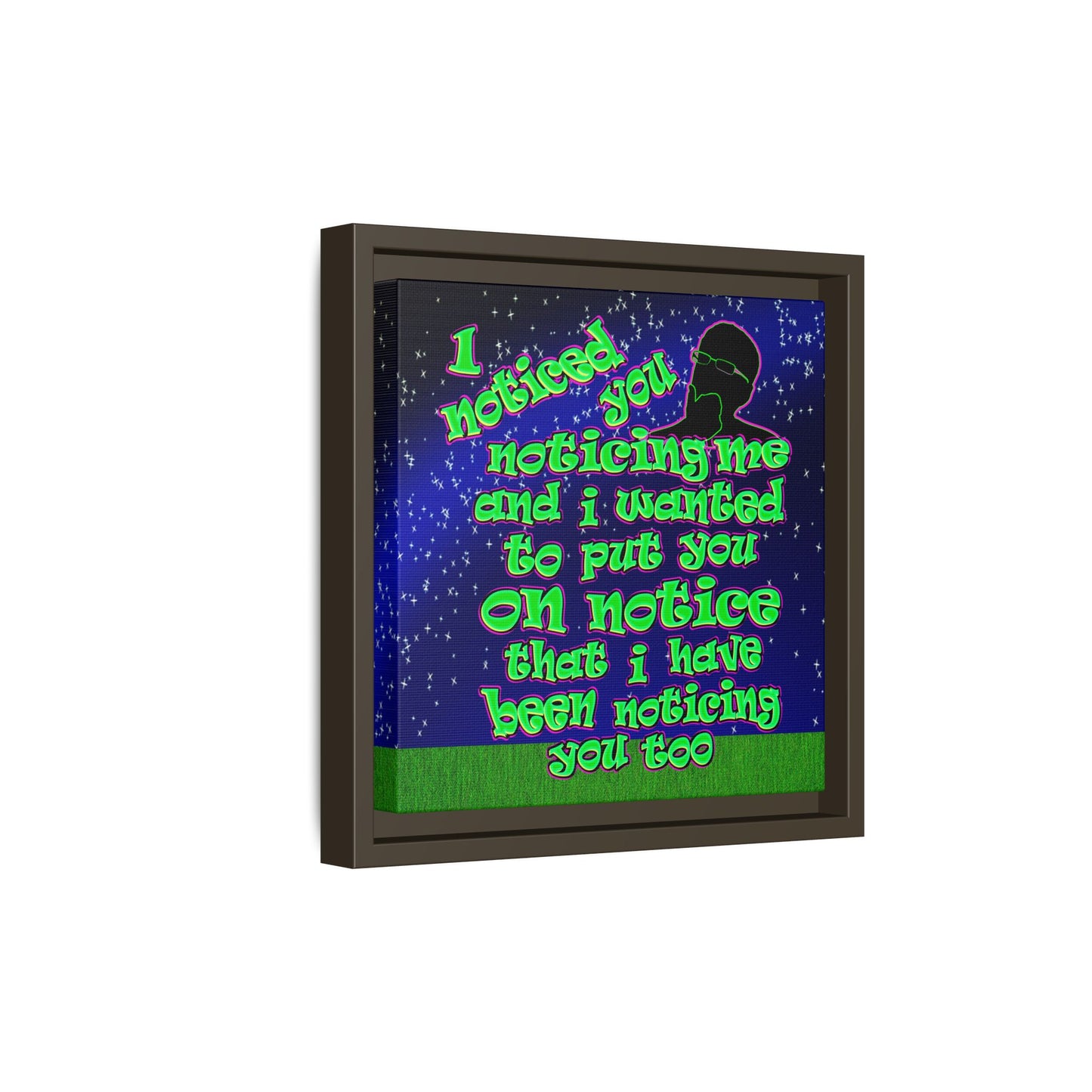 noticed you noticing - framed canvas art ('snoops' background)