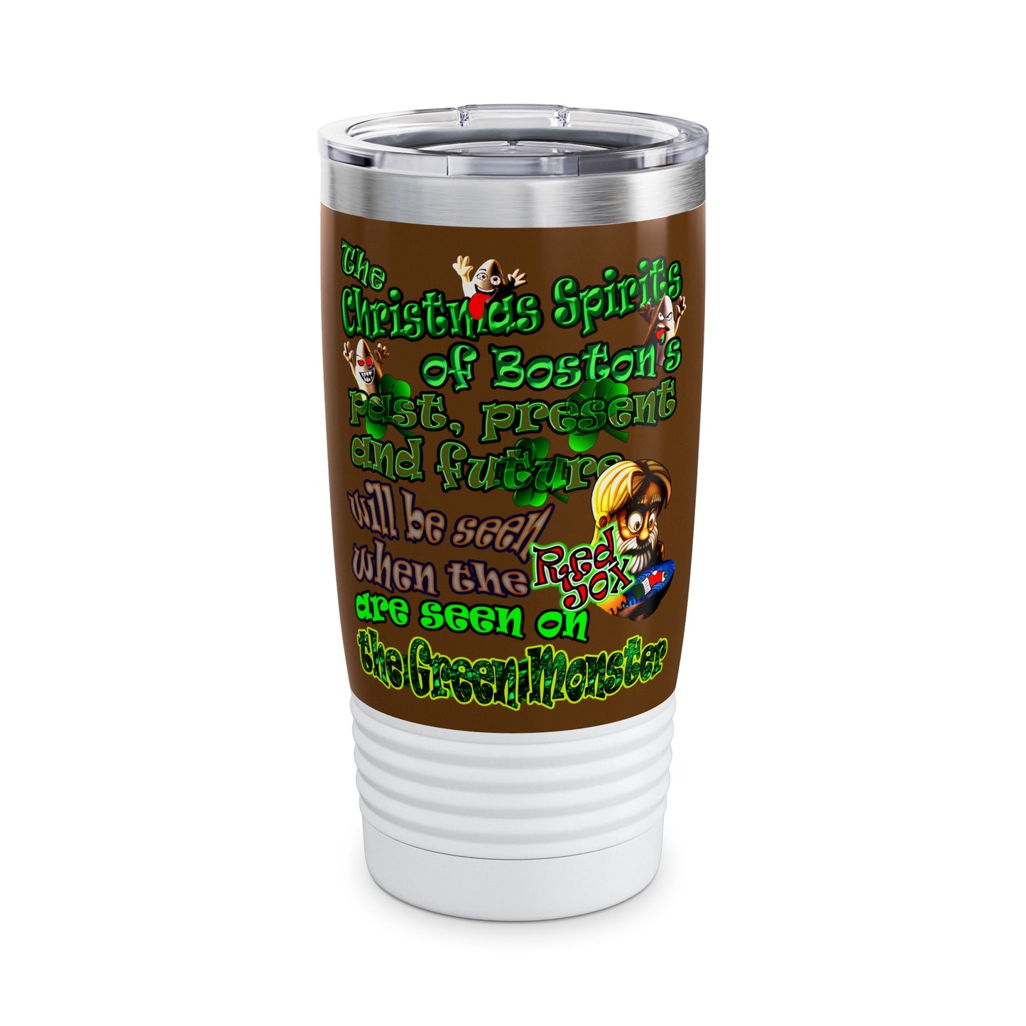 christmas spirits of boston - Ringneck Tumbler, 20oz (brown)