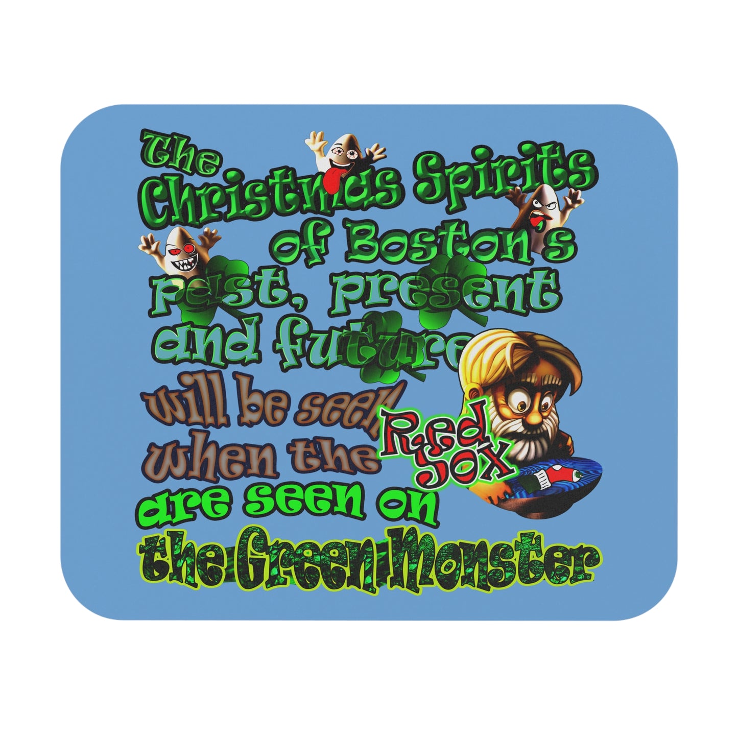 christmas spirits of boston - Mouse Pad (Rectangle) (light blue)