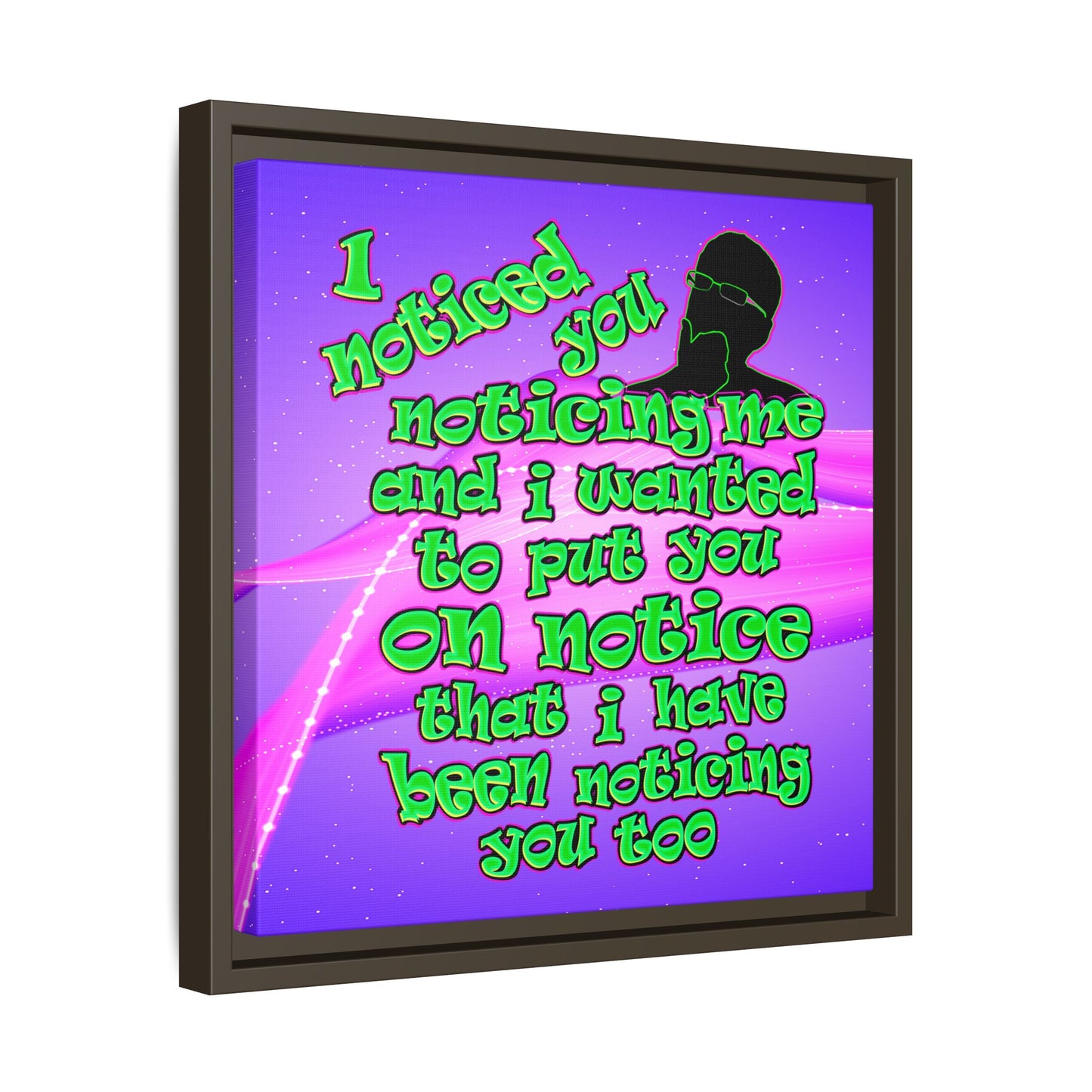 noticed you noticing - framed canvas art (purple-pink wave)