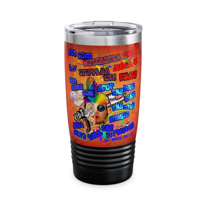 drop the beat - Ringneck Tumbler, 20oz  (burnt orange)