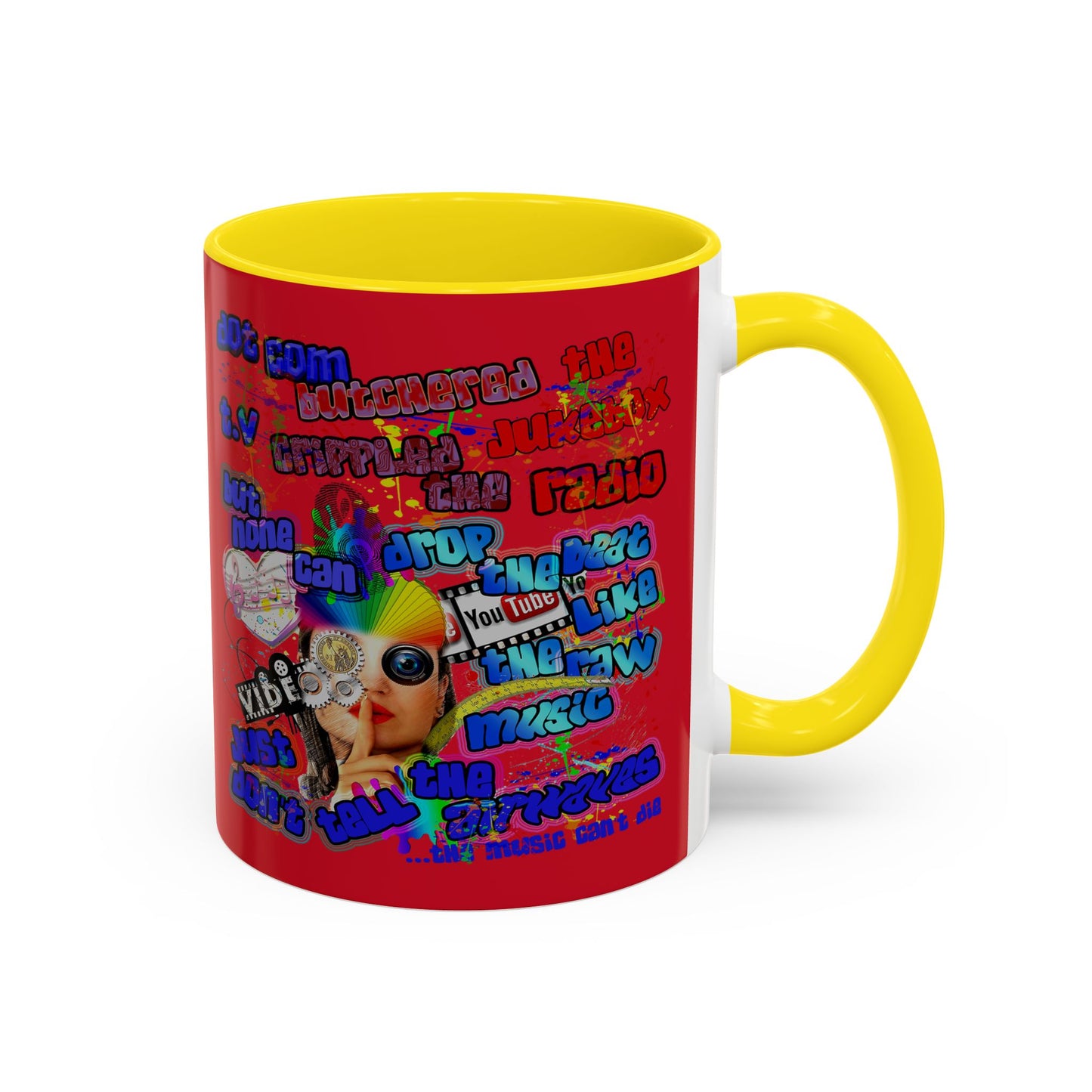 drop the beat - Accent Mug (dark red)