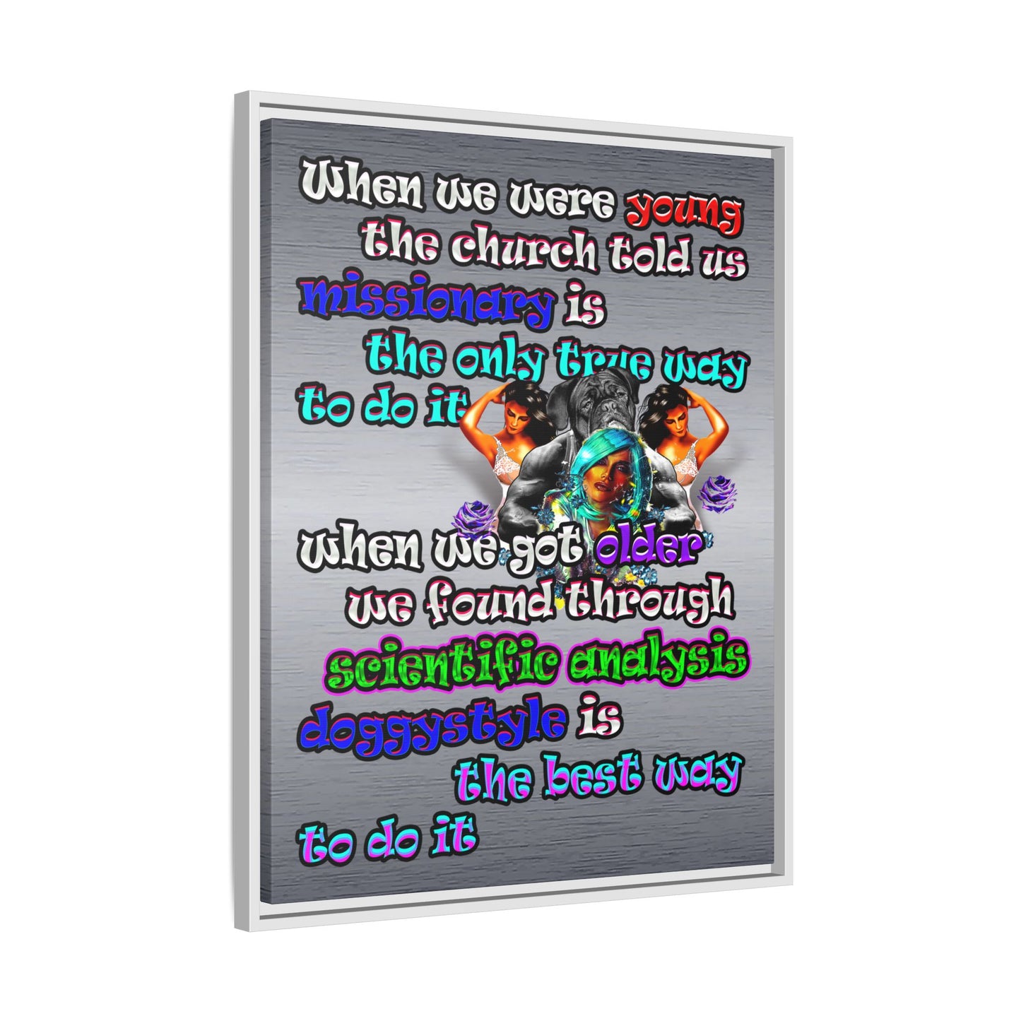 doggystyle - framed canvas art (brushed nickel)