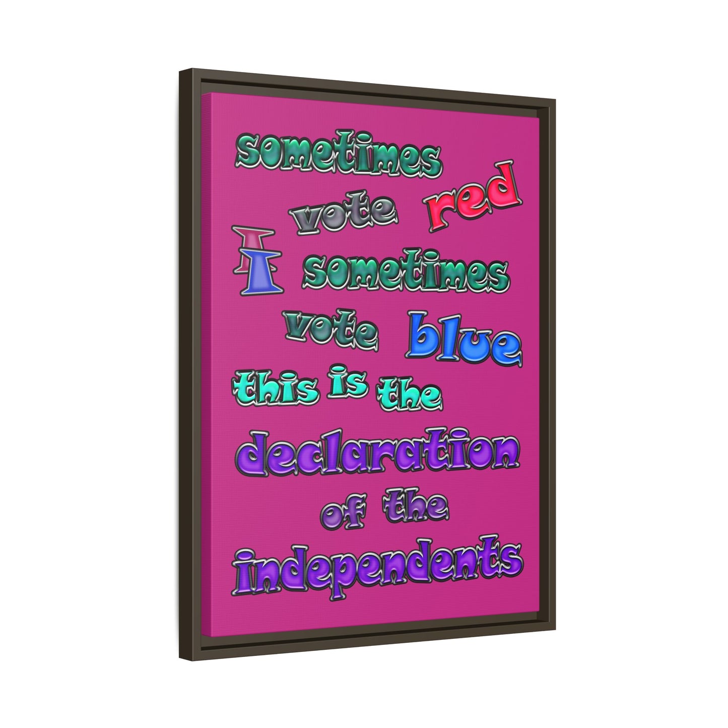 declaration of the independents - framed canvas art (pink)