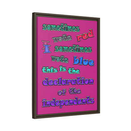 declaration of the independents - framed canvas art (pink)