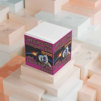 defy conquer reach - note cube (pink)