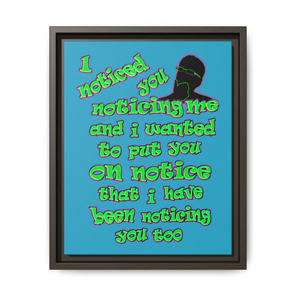 noticed you noticing - framed canvas art (turquoise)