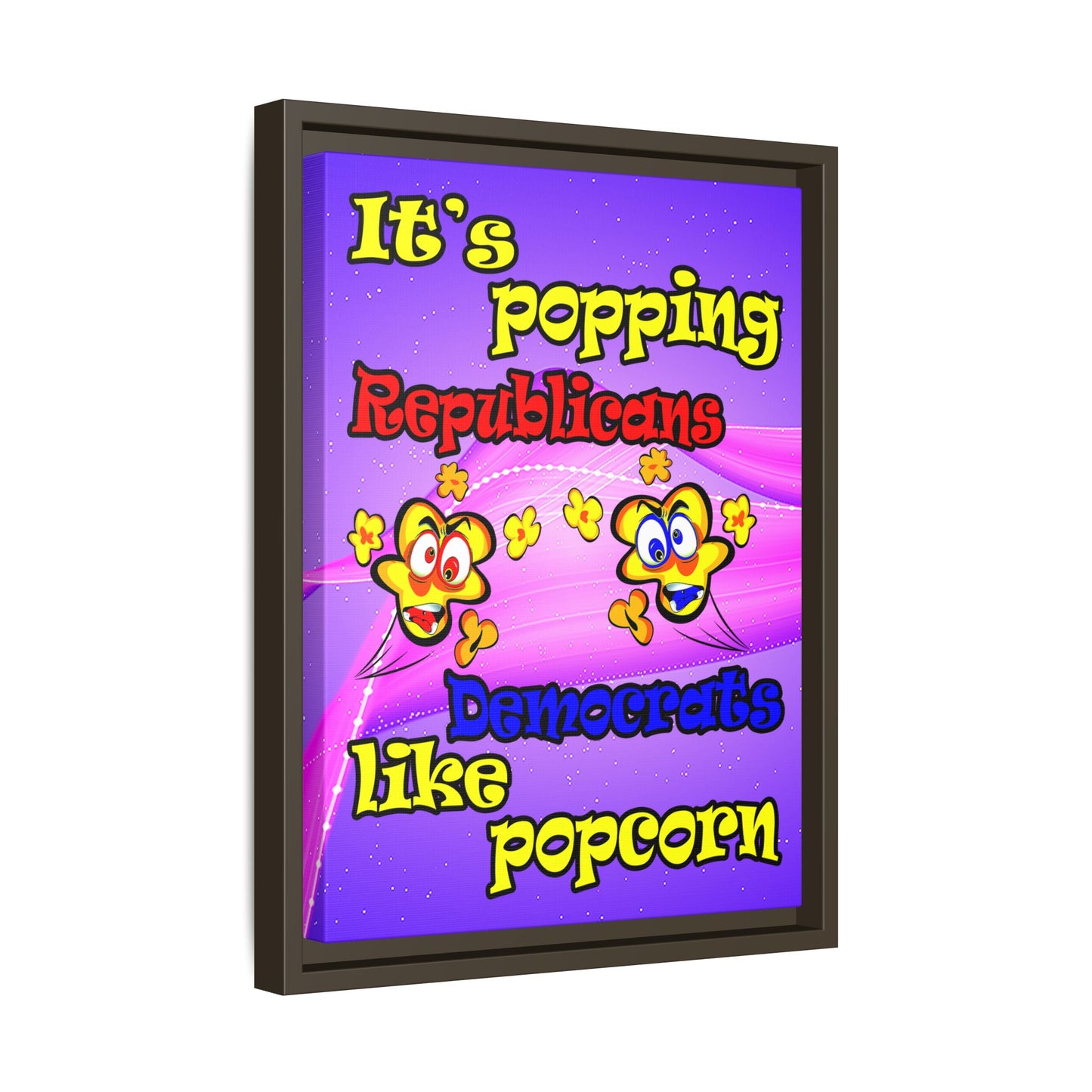 popping like popcorn - framed canvas art (purple-pink wave)