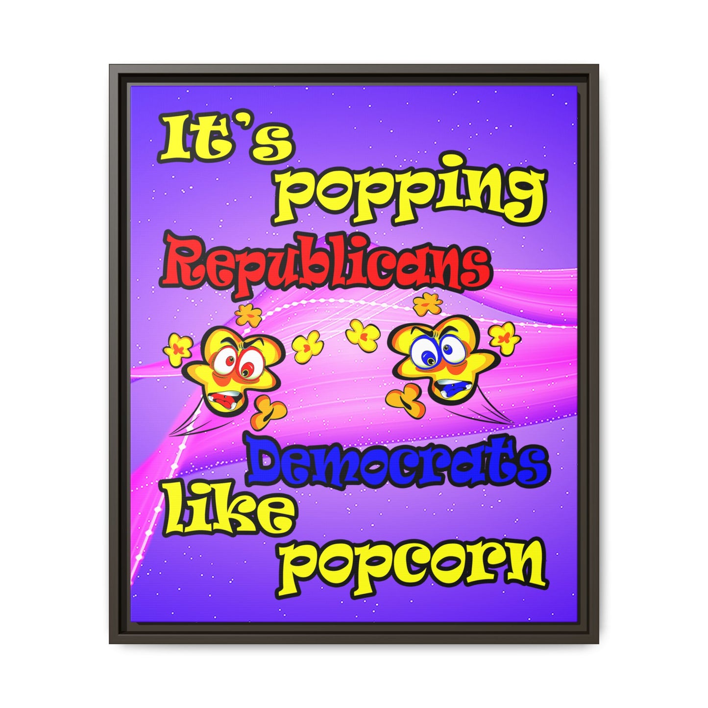 popping like popcorn - framed canvas art (purple-pink wave)