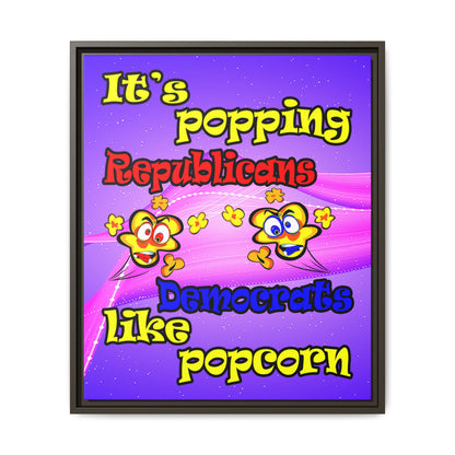 popping like popcorn - framed canvas art (purple-pink wave)