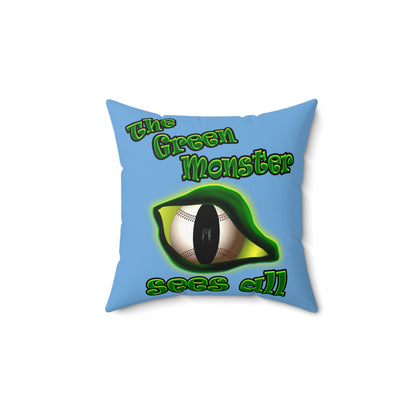green monster - Faux Suede Square Pillow - (light blue)