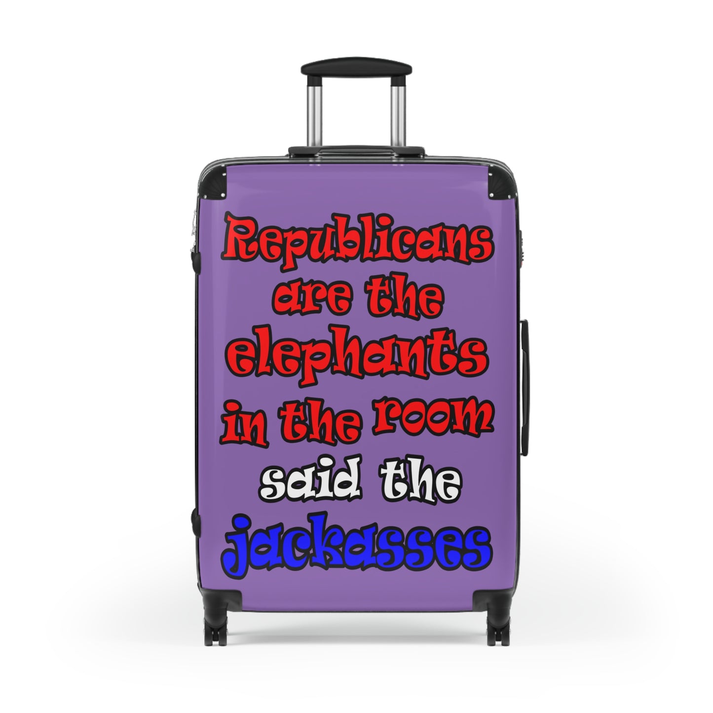 donkeys and elephants - Suitcase (light purple)