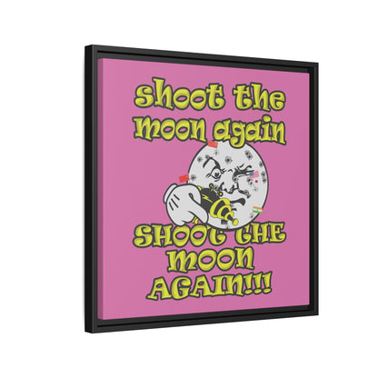 shoot the moon again - framed canvas art (light pink)