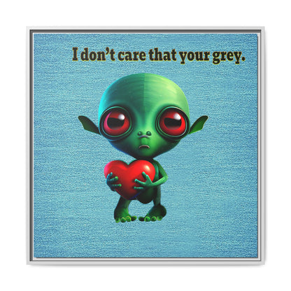 I don't care that your grey - framed canvas art (faded blue)