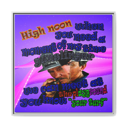 high noon - framed canvas art (purple-pink wave)