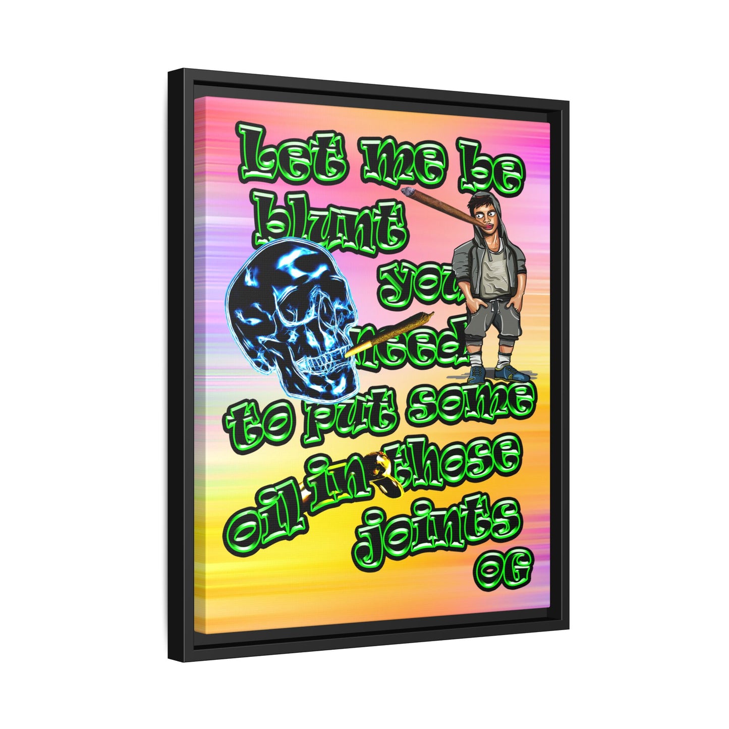 og - framed canvas art (color blur)