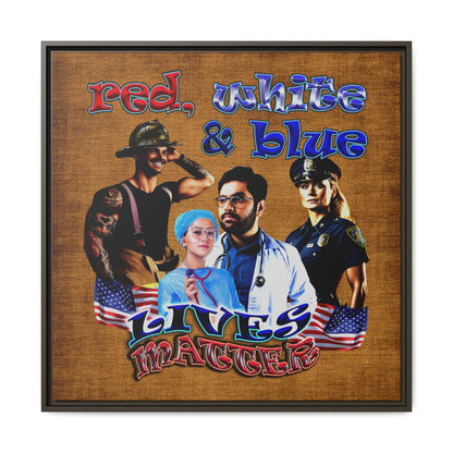 rw&b lives matter - framed canvas art (brown papyrus)