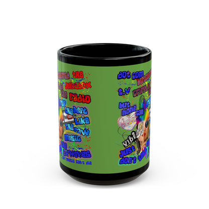drop the beat - Black Mug (green)