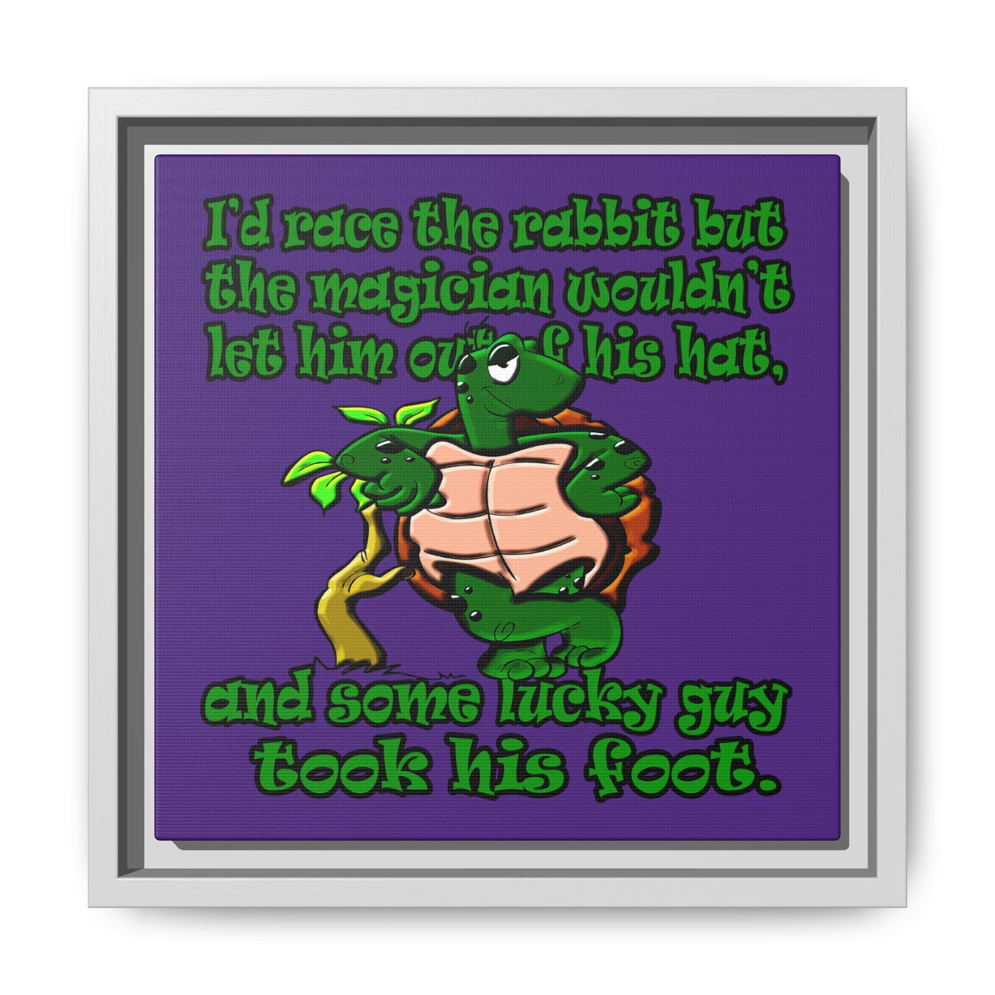 turtle race - framed canvas art (purple)