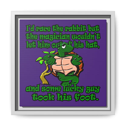 turtle race - framed canvas art (purple)
