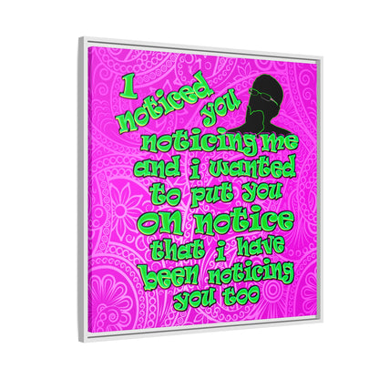 noticed you noticing - framed canvas art (pink swirl)
