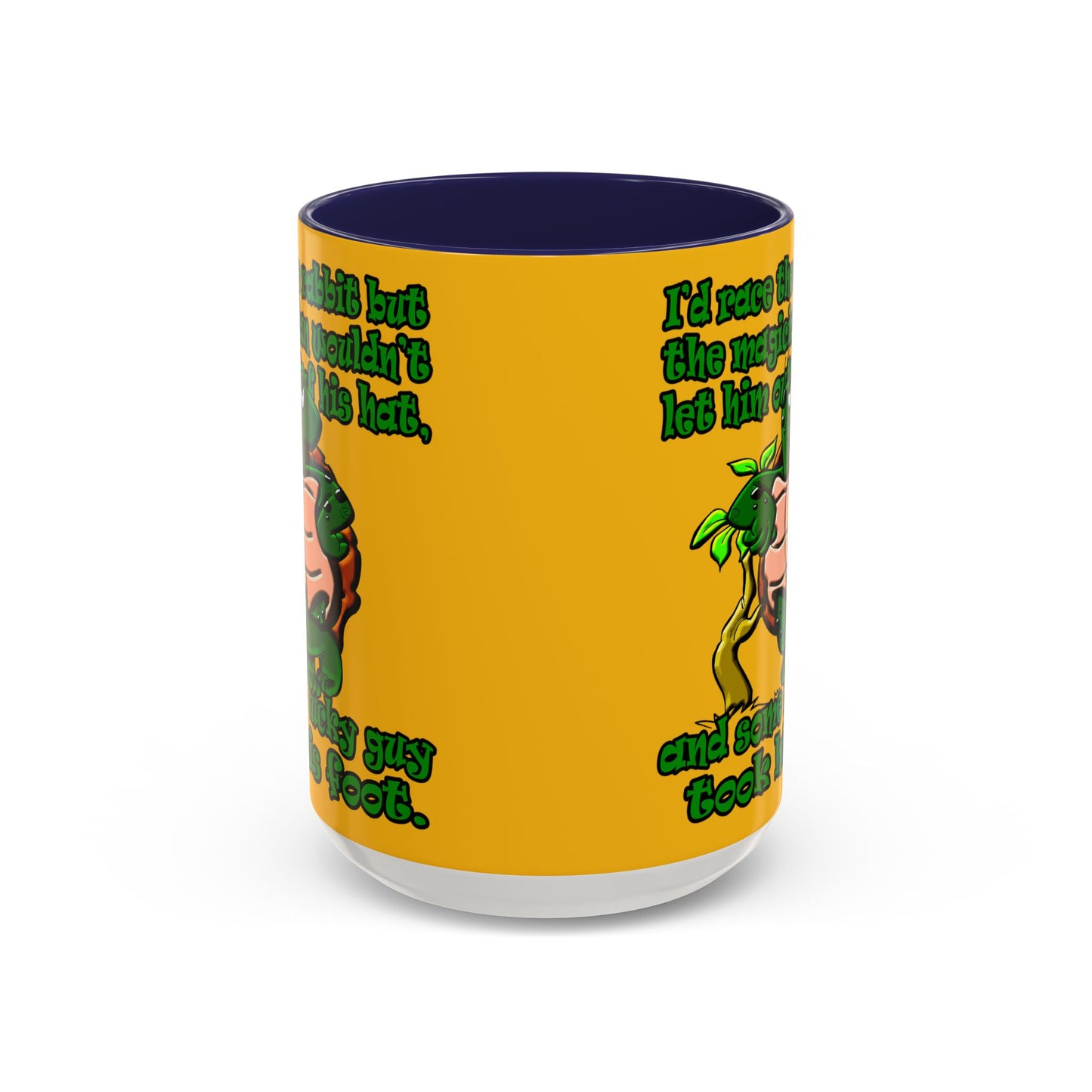 turtle race - Accent Mug (yellow)
