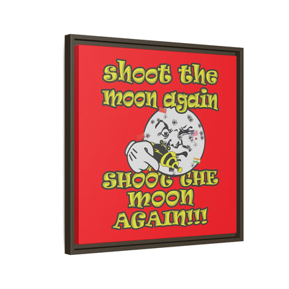 shoot the moon again - framed canvas art (red)