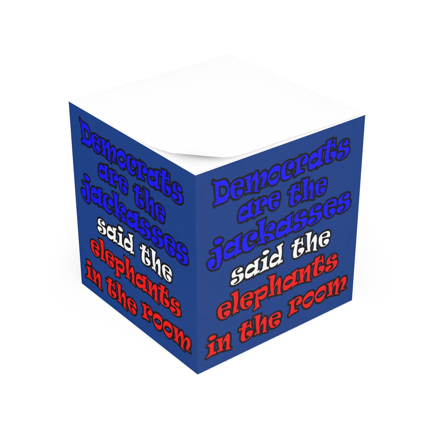donkeys and elephants - note cube (dark blue)