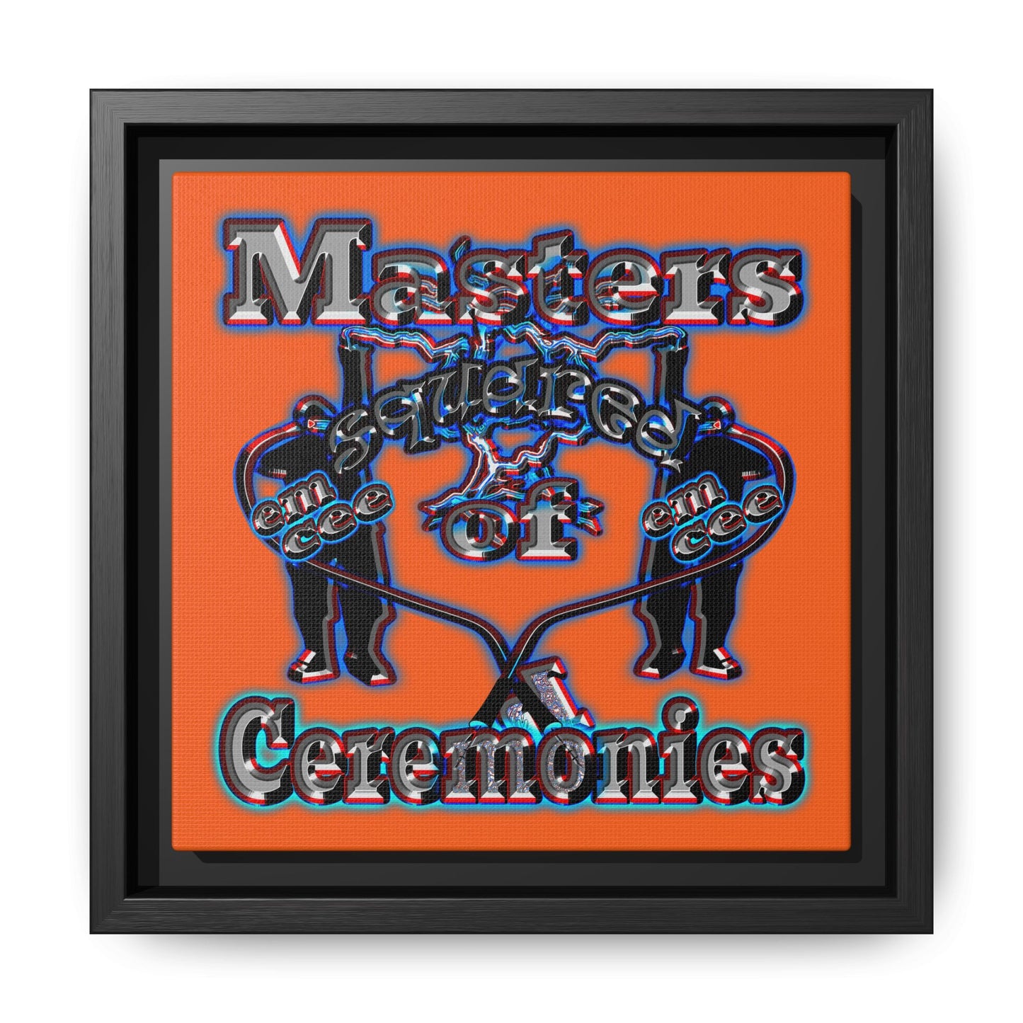 em cee squared - framed canvas art (orange)