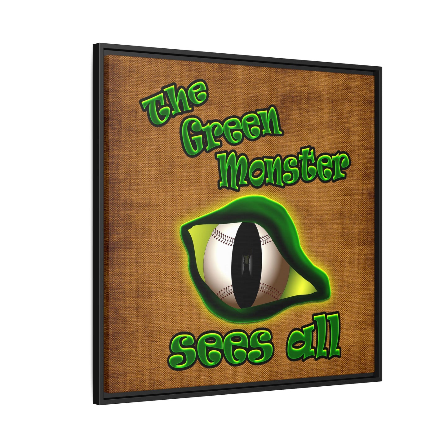 green monster - framed canvas art (brown papyrus)