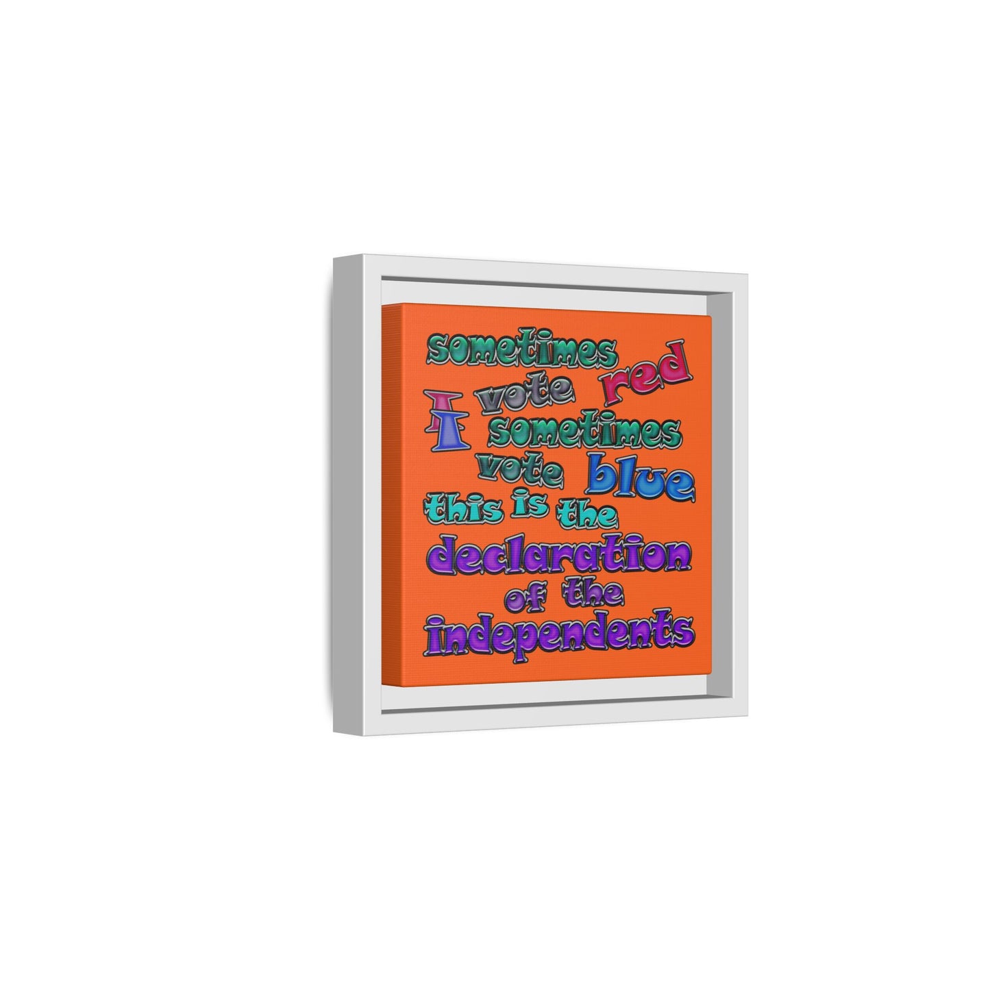 declaration of the independents - framed canvas art (orange)