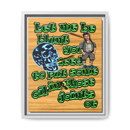 og - framed canvas art (butterscotch wood finish)