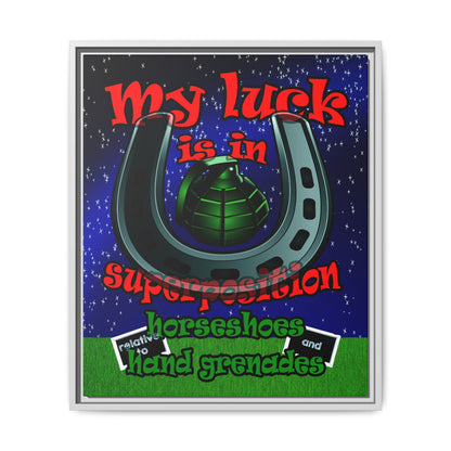 my luck - framed canvas art ('snoops' background)