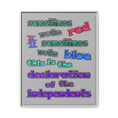 declaration of the independents - framed canvas art (light grey)