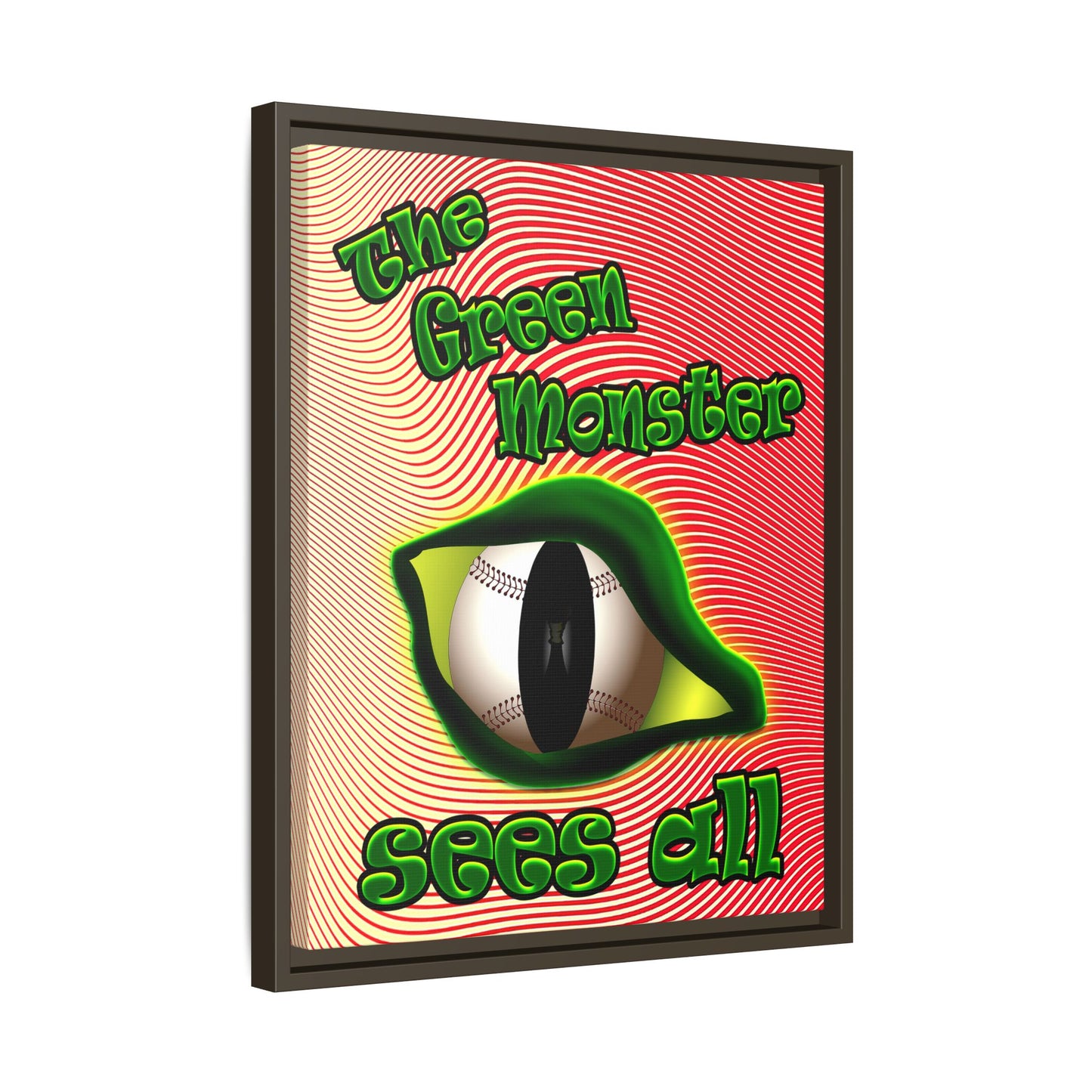 green monster - framed canvas art (yellow-orange wave)