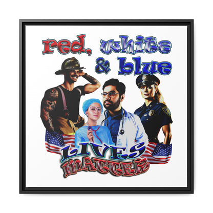 rw&b lives matter - framed canvas art (white)