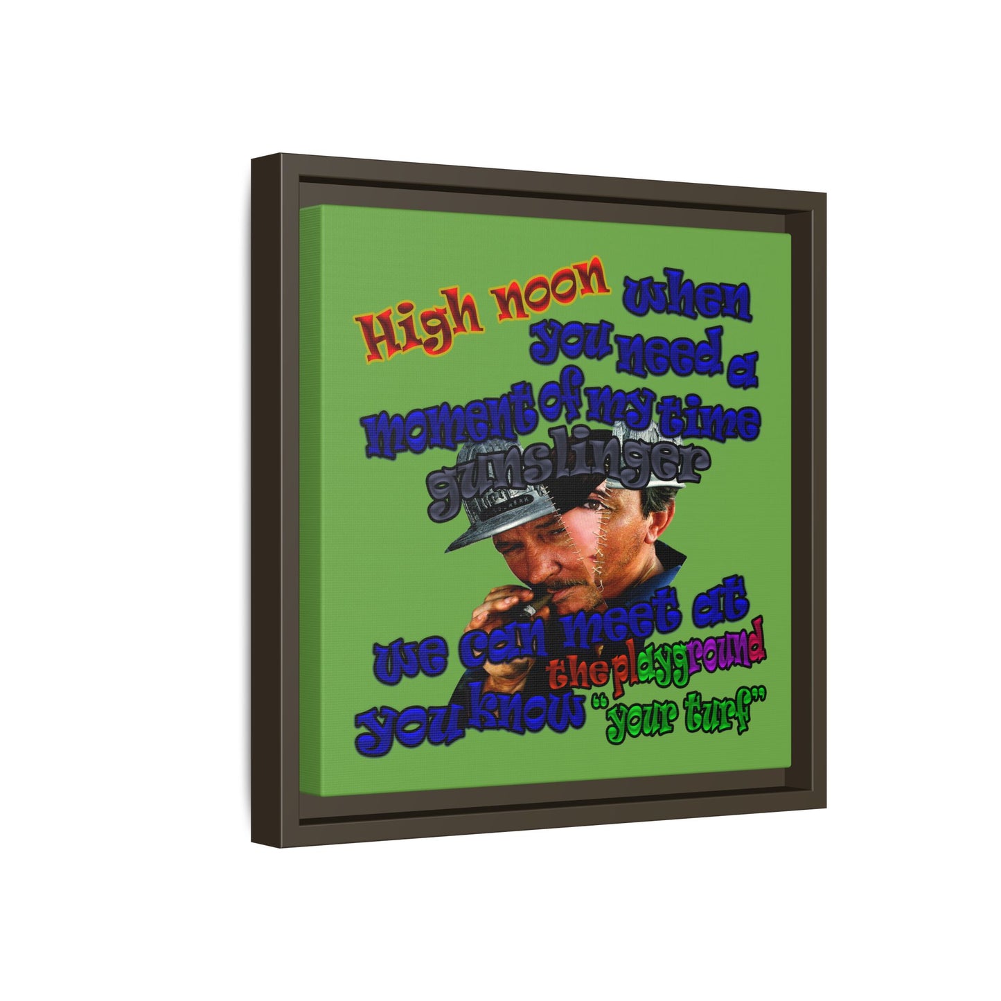 high noon - framed canvas art (green)