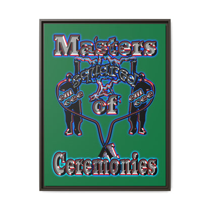em cee squared - framed canvas art (dark green)