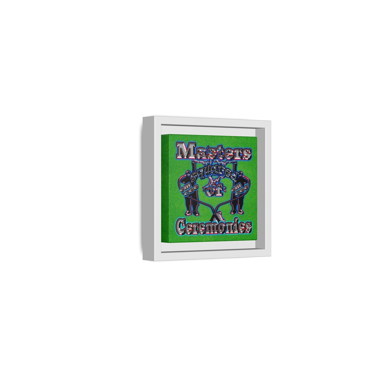 em cee squared - framed canvas art (green turf)