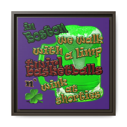 celtics logo - framed canvas art (purple)