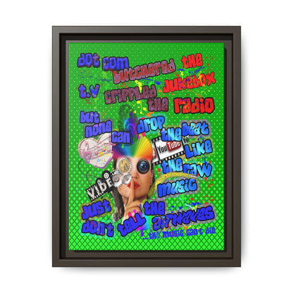 drop the beat - framed canvas art (logo green)