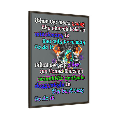 doggystyle - framed canvas art (dark grey)