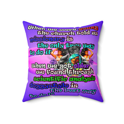 doggystyle - Faux Suede Square Pillow - (purple-pink wave)
