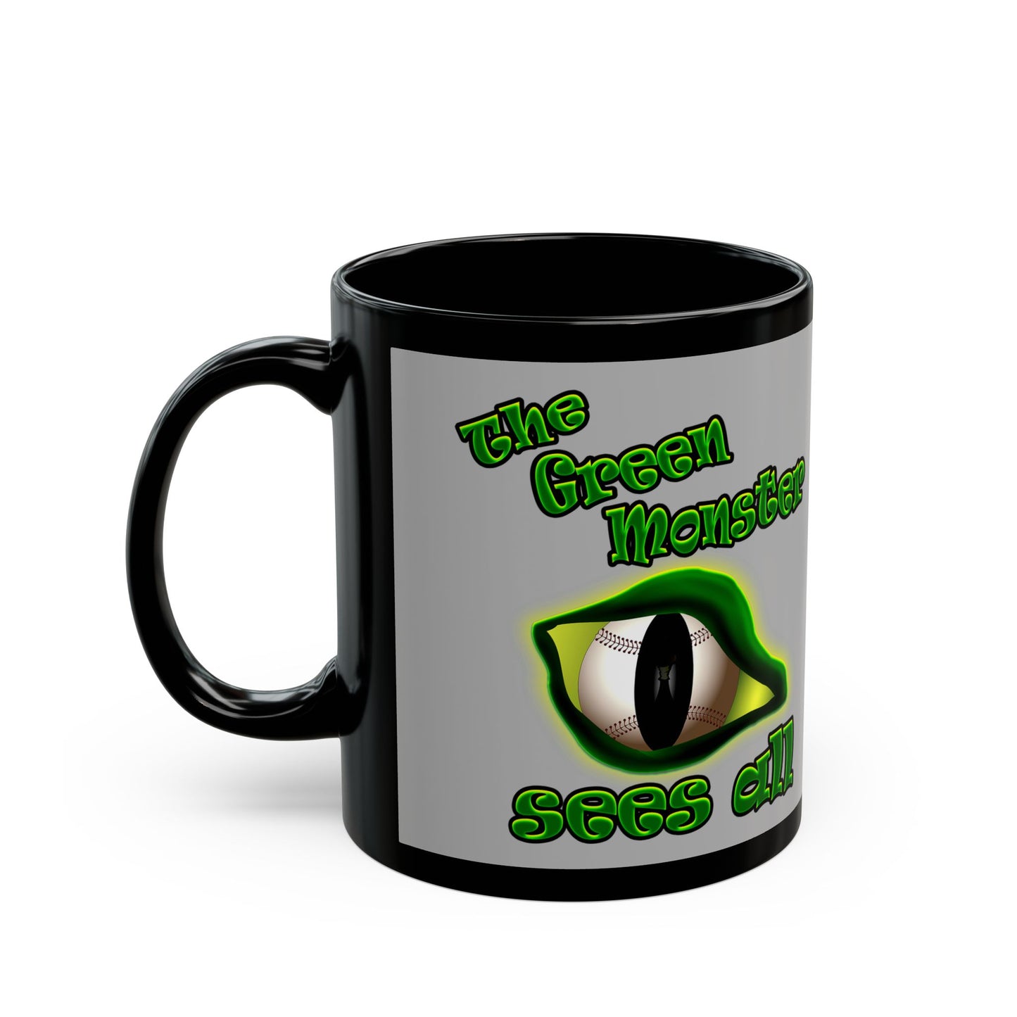 green monster - Black Mug (light grey)