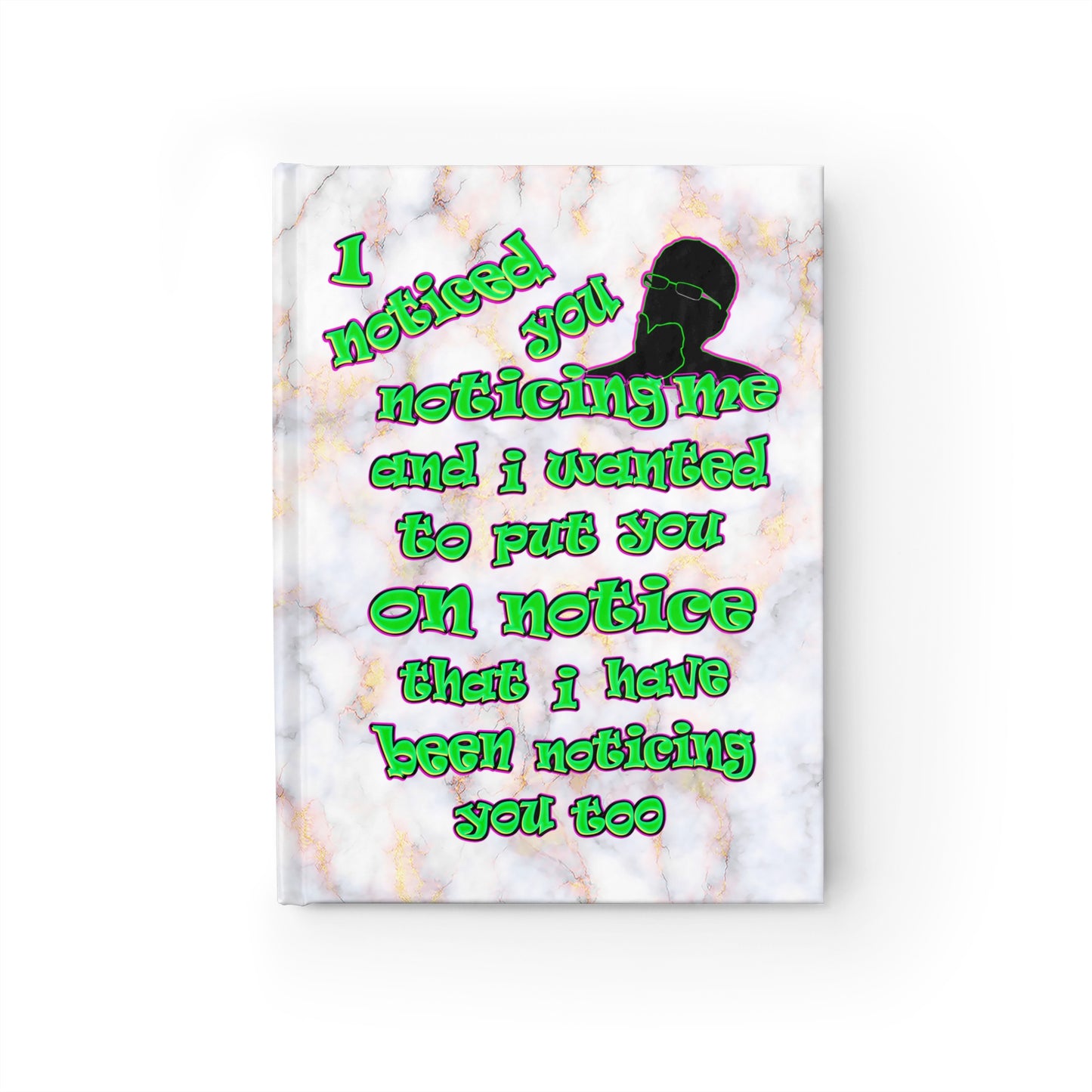 noticed you noticing - journal-blank (white marble)
