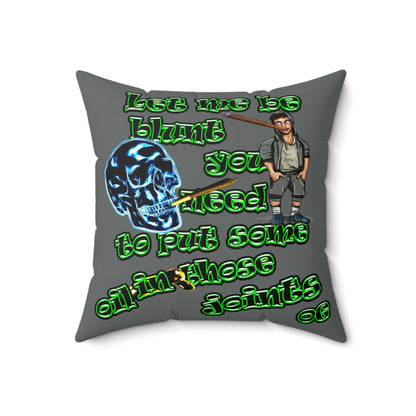 og - Faux Suede Square Pillow - (dark grey)