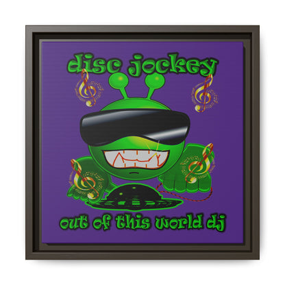 disc jockey - framed canvas art (purple)