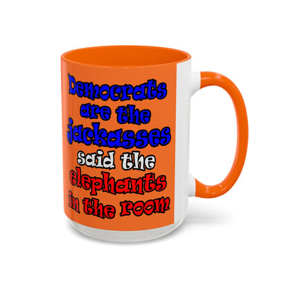 donkeys and elephants - Accent Mug (crusta)