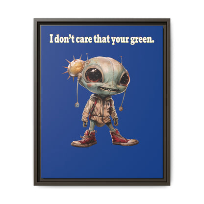 I don't care that your green - framed canvas art (dark blue)